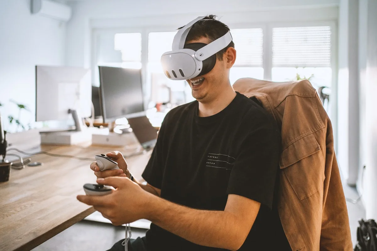 Gaming, fintech, and technology office screens representing vertical-specific crypto press coverage